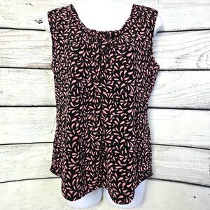 Dana Buchman Black Textured Lined Top M